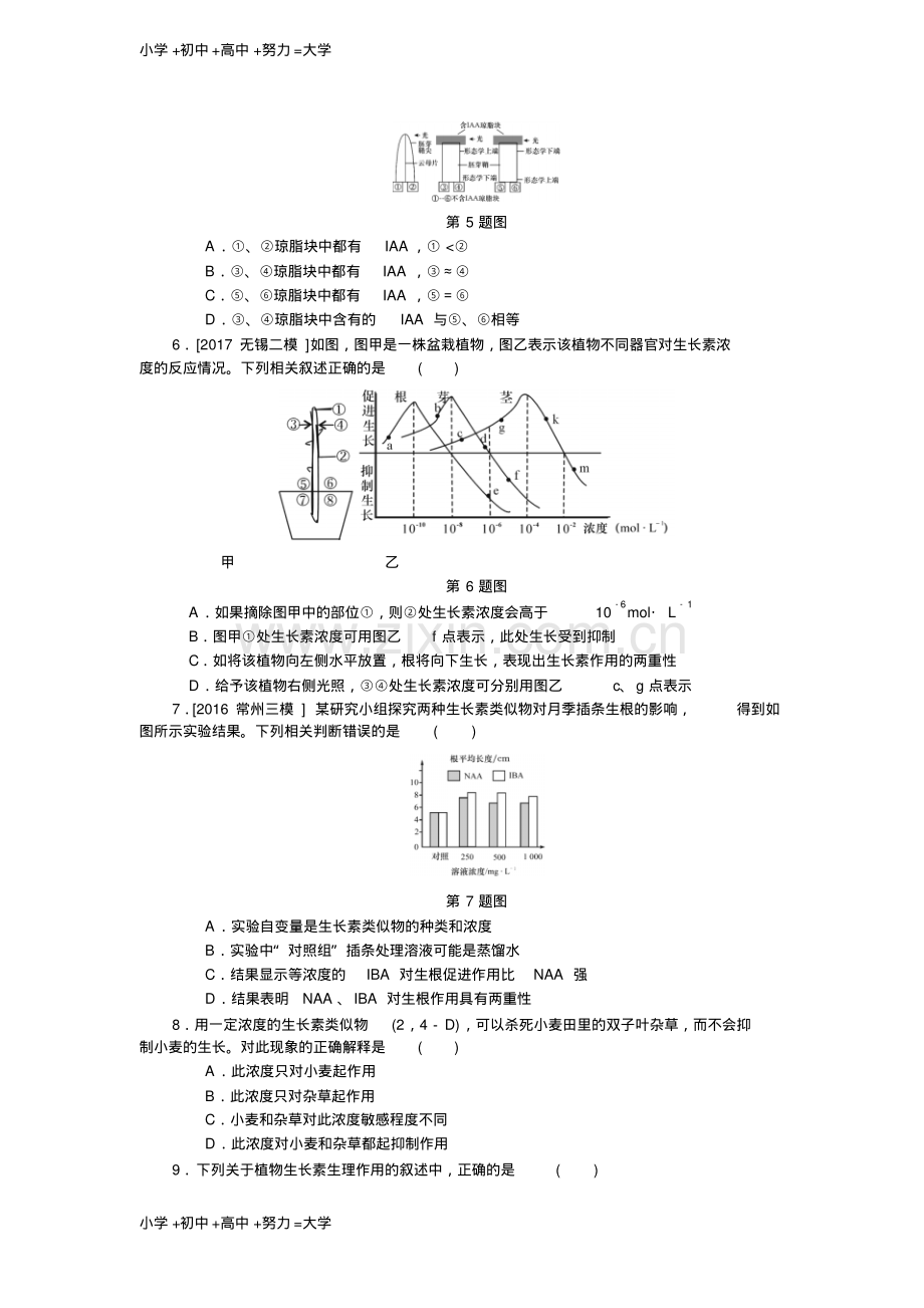 高考生物(苏)一轮课时作业：(三十二)生长素的发现和作用.pdf_第2页