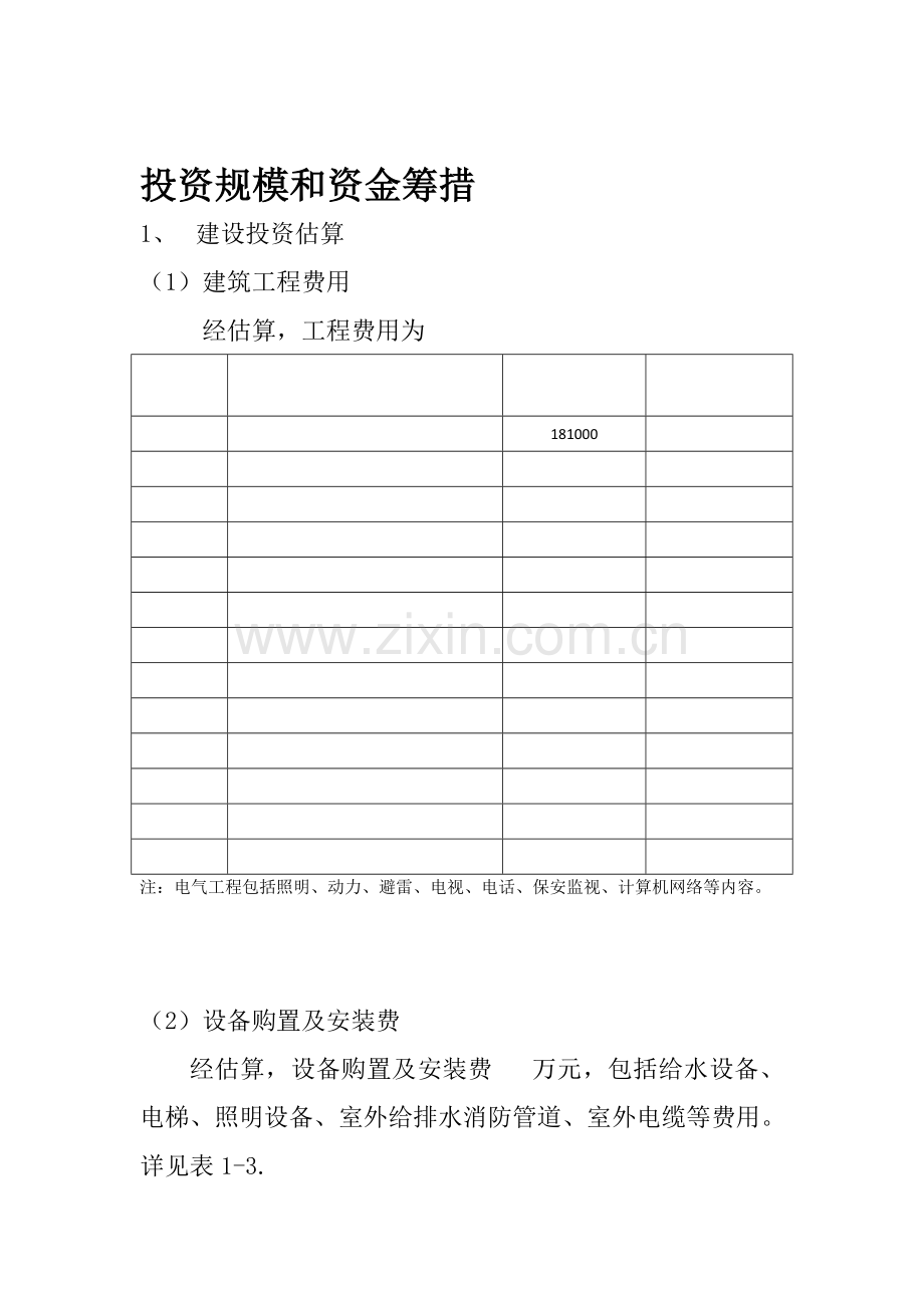 教学仓储物流建筑工程费用估算明细表.docx_第1页