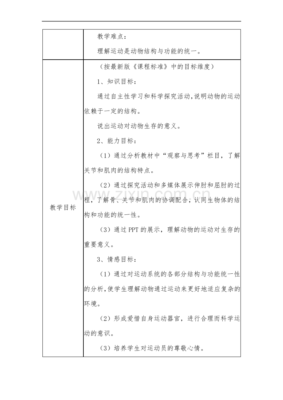 初中生物教学课例《动物的运动》教学设计及总结反思.pdf_第2页