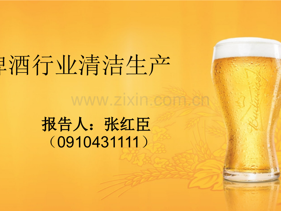 浅谈啤酒行业的清洁生产.pptx_第1页