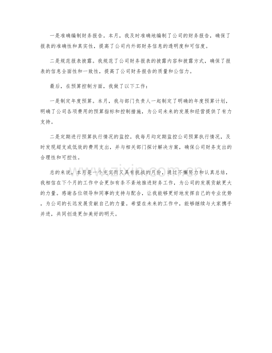 企业财务总监月度工作总结.docx_第2页