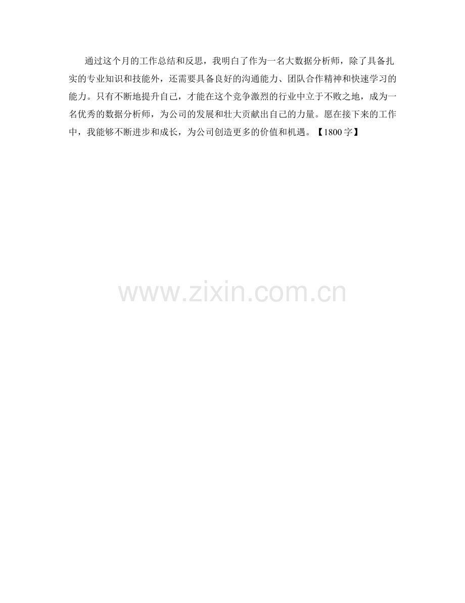 大数据分析师月度工作总结.docx_第2页