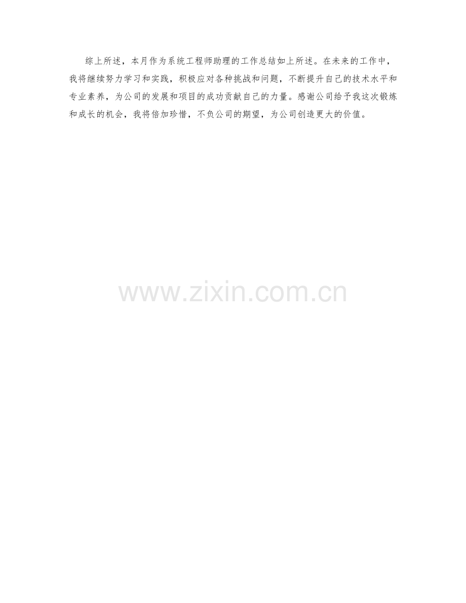 系统工程师助理月度工作总结.docx_第2页