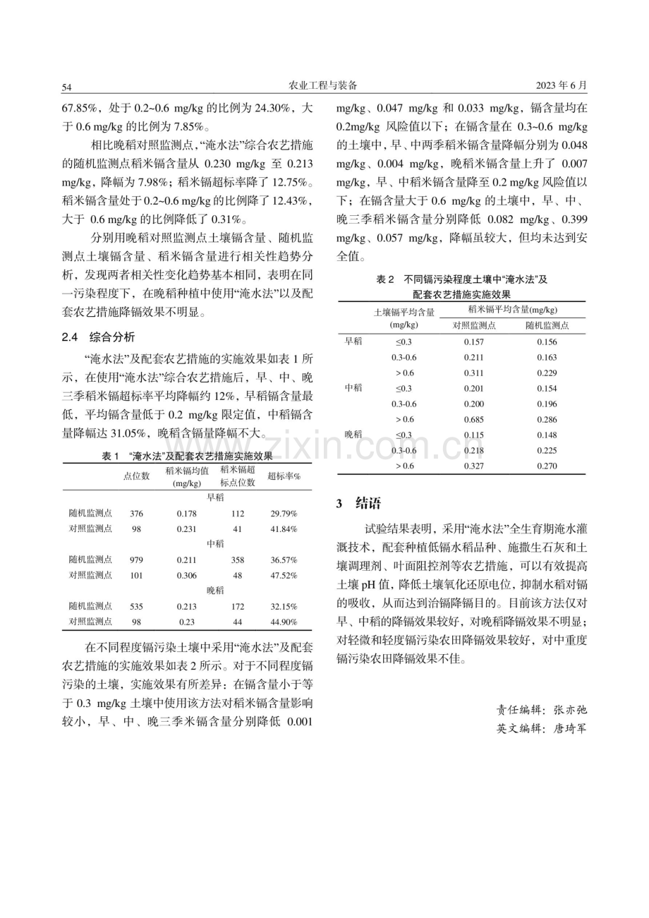 “淹水法”对降低稻米镉金属积累的影响.pdf_第3页