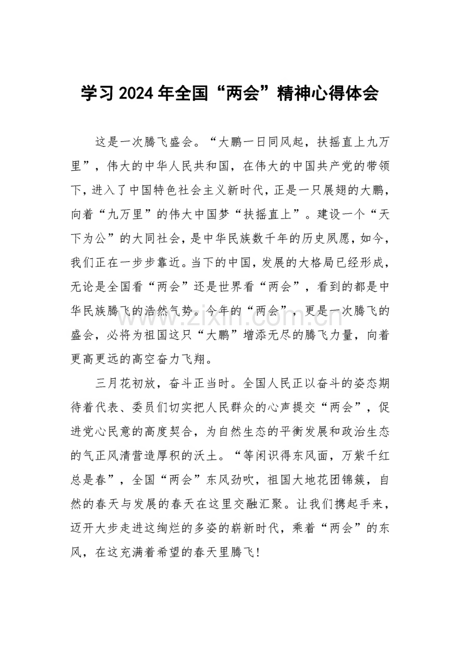 2024年全国两会精神学习心得30篇.pdf_第1页