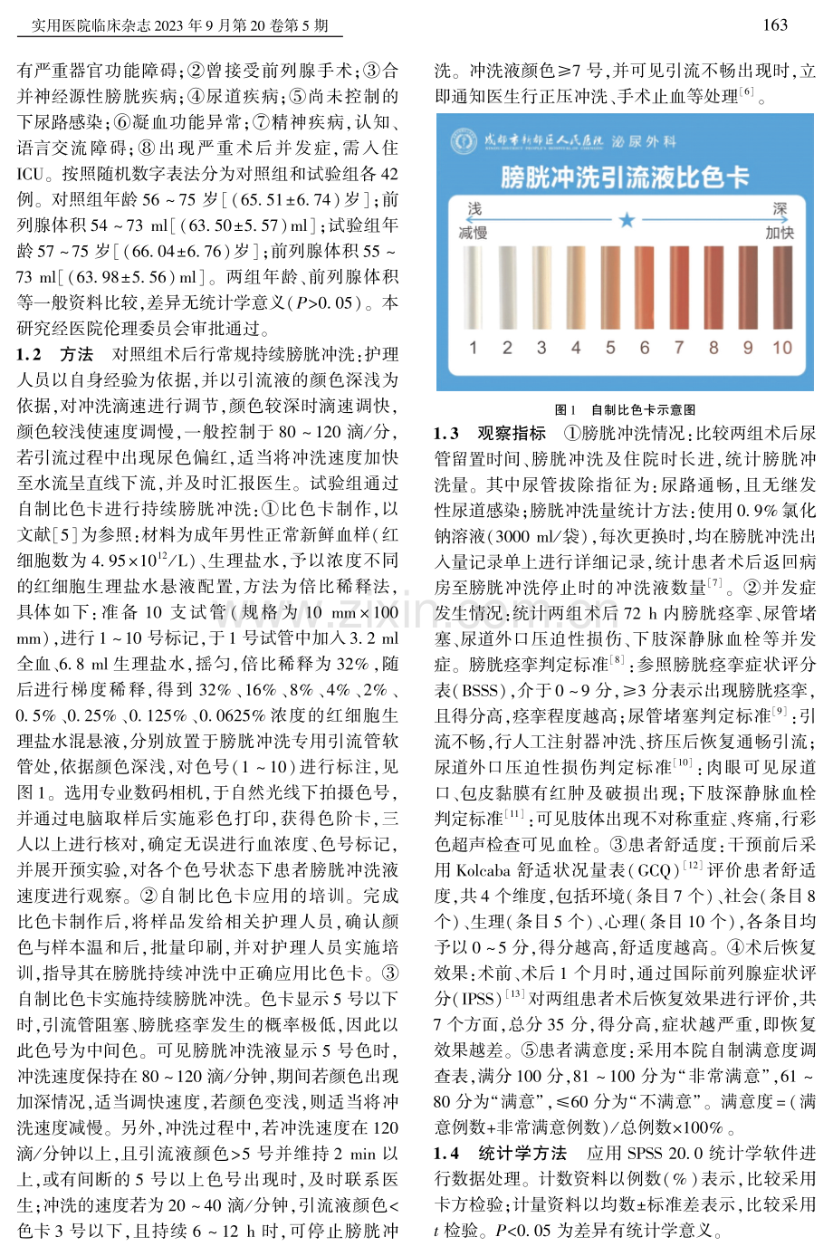 自制比色卡在经尿道前列腺电切术后持续膀胱冲洗中的应用效果.pdf_第2页