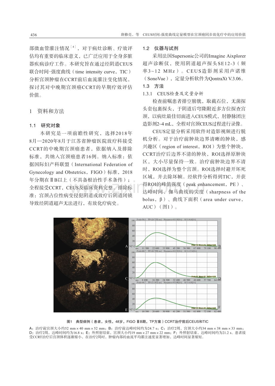 CEUS时间-强度曲线定量模型在宫颈癌同步放化疗中的应用价值.pdf_第2页