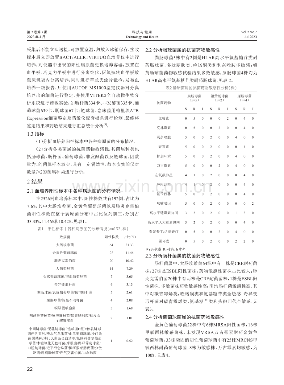 192例血培养阳性分离病原菌的分布特征及 药敏结果分析.pdf_第2页