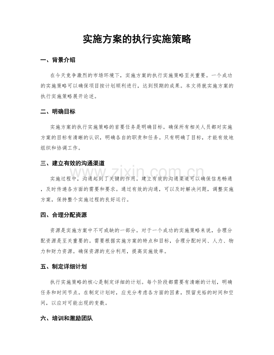 实施方案的执行实施策略.docx_第1页