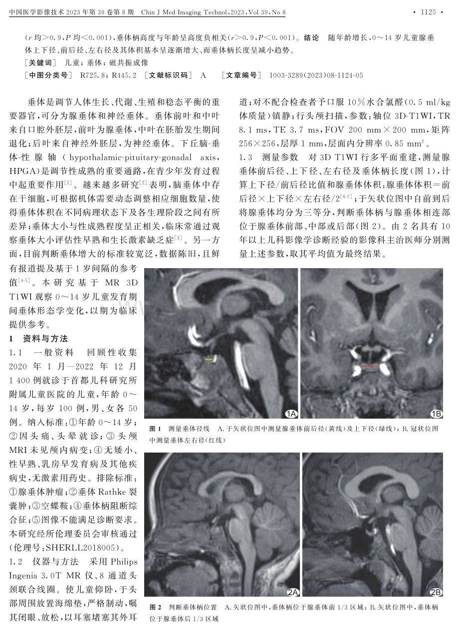 0-14岁儿童发育期间垂体形态变化.pdf_第2页