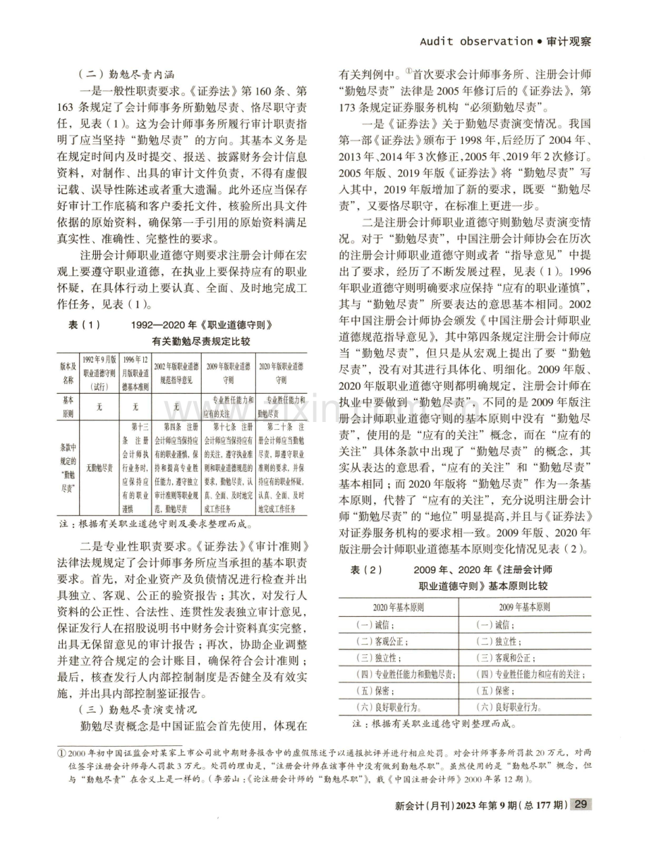 注册会计师未“勤勉尽责”表现分析——基于2016—2022年中国证监会行政处罚决定书.pdf_第2页