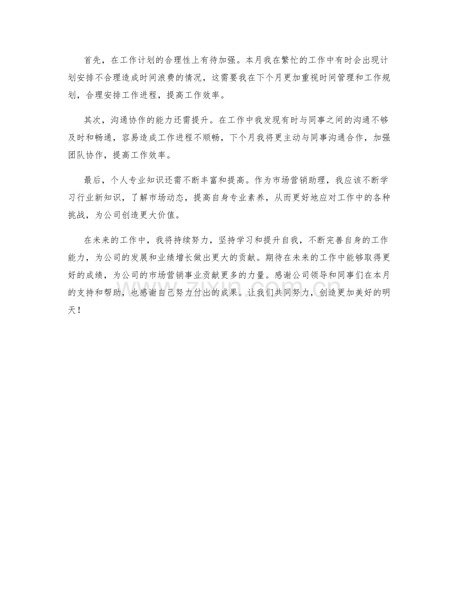 市场营销助理月度工作总结.docx_第2页