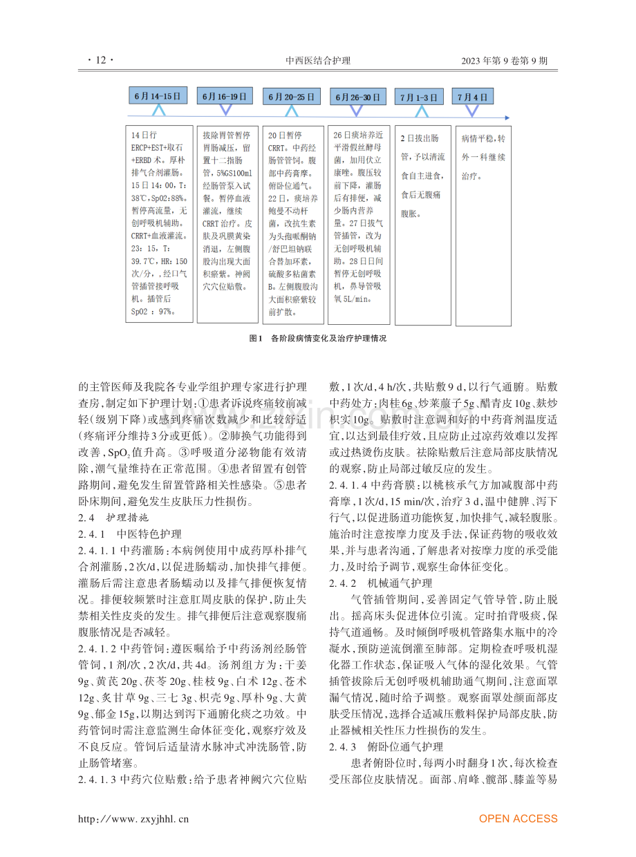 1例重症急性胆源性胰腺炎患者的医护一体化中医护理查房案例.pdf_第3页