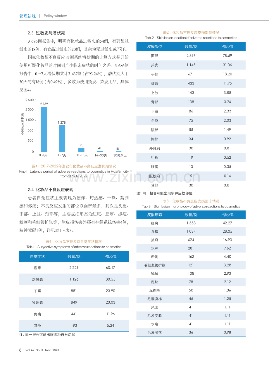 2017-2022年淮安市化妆品不良反应监测数据回顾与分析.pdf_第3页