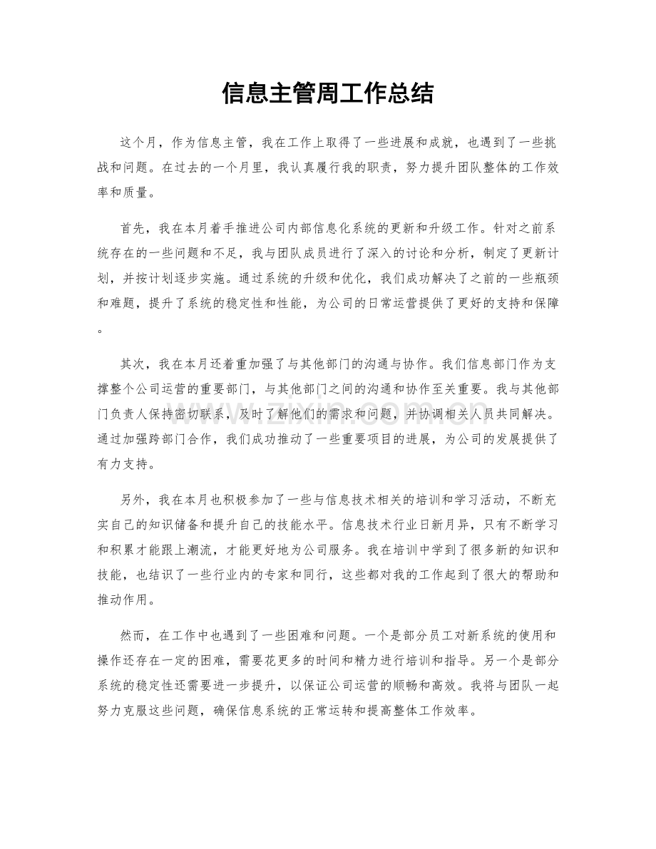 信息主管周工作总结.docx_第1页