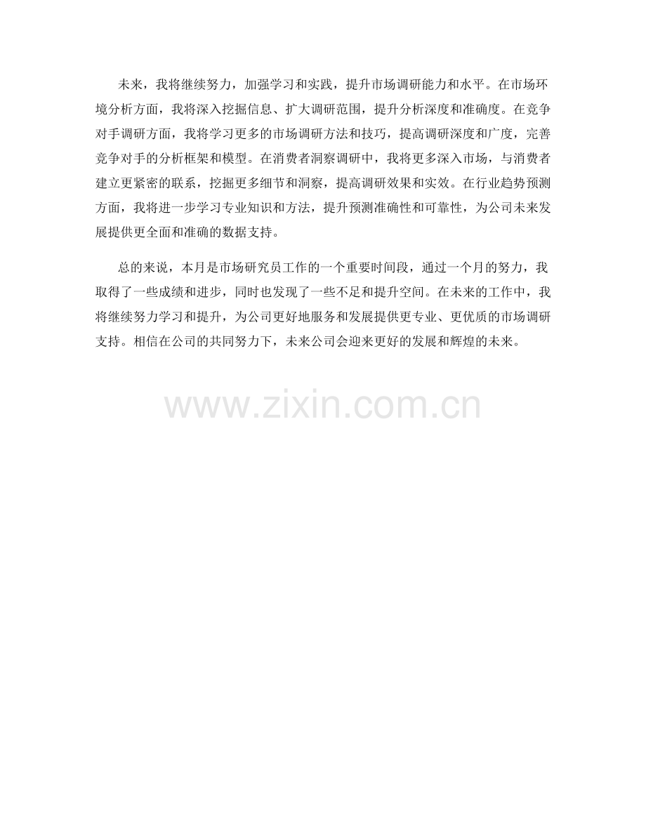 市场研究员月度工作总结.docx_第2页