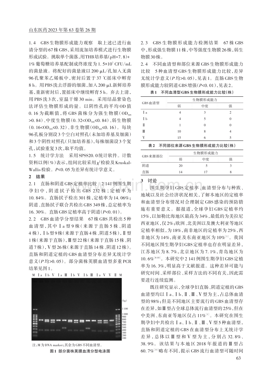 2141例孕妇阴道和直肠B族链球菌的定植率、血清型及生物膜形成能力.pdf_第2页