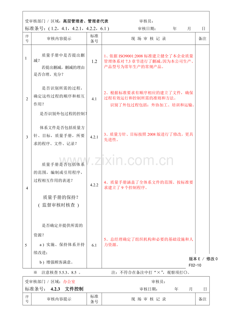 GACC质量管理体系检查表.doc_第1页