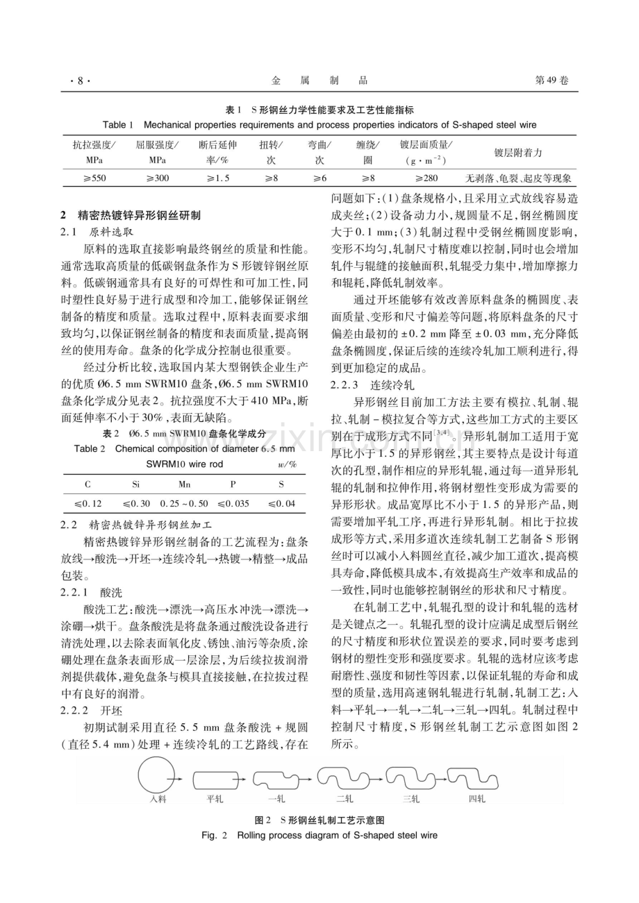 主缆缠绕用精密热镀锌异形钢丝研制.pdf_第2页