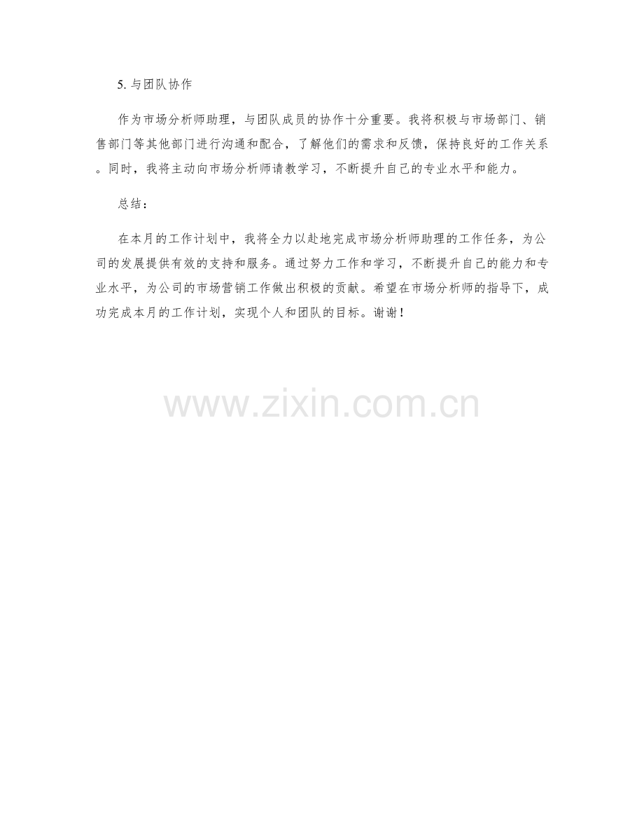 市场分析师助理月度工作计划.docx_第2页