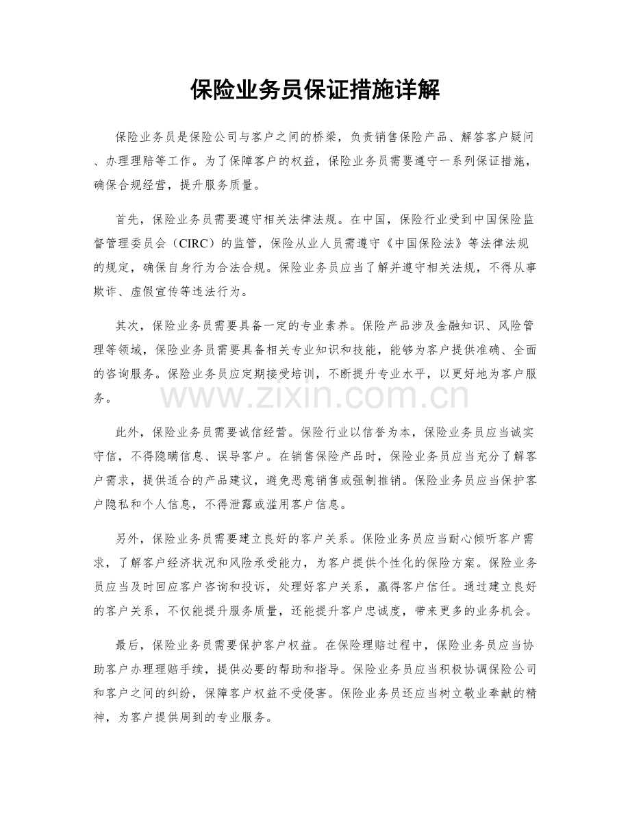 保险业务员保证措施详解.docx_第1页