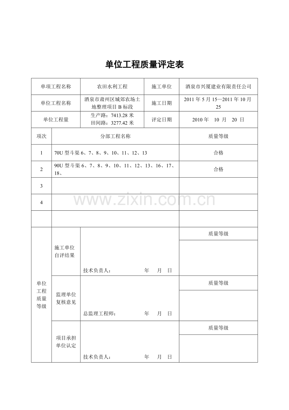 分部工程质量评定表水利.doc_第2页