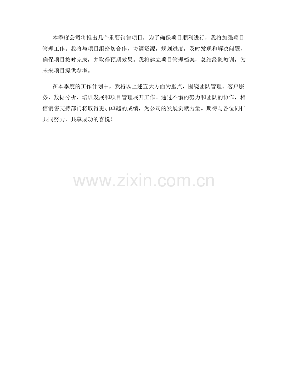 销售支持主管季度工作计划.docx_第2页