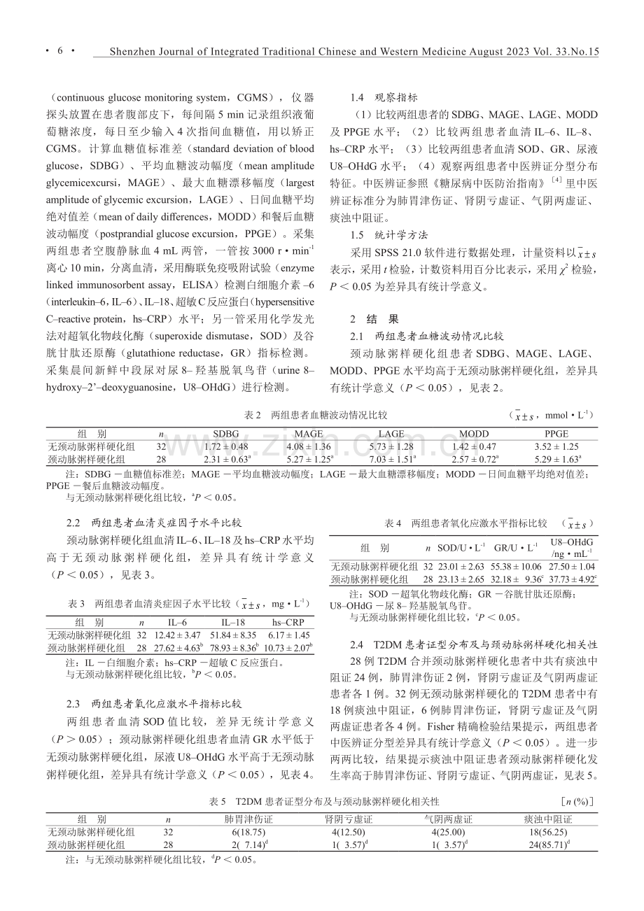 2型糖尿病炎症、氧化应激与颈动脉粥样硬化的关系及中医证型分布特征.pdf_第3页