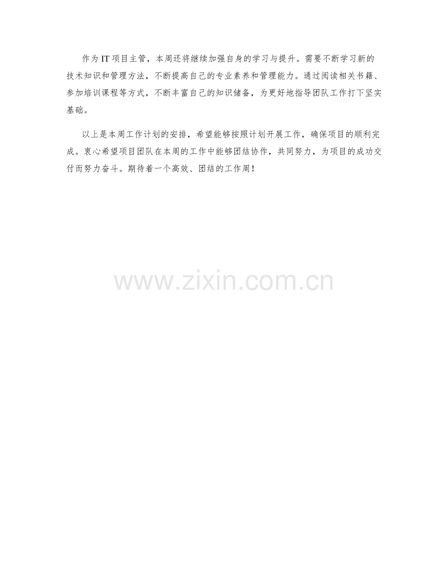 IT项目主管周工作计划.docx_第2页