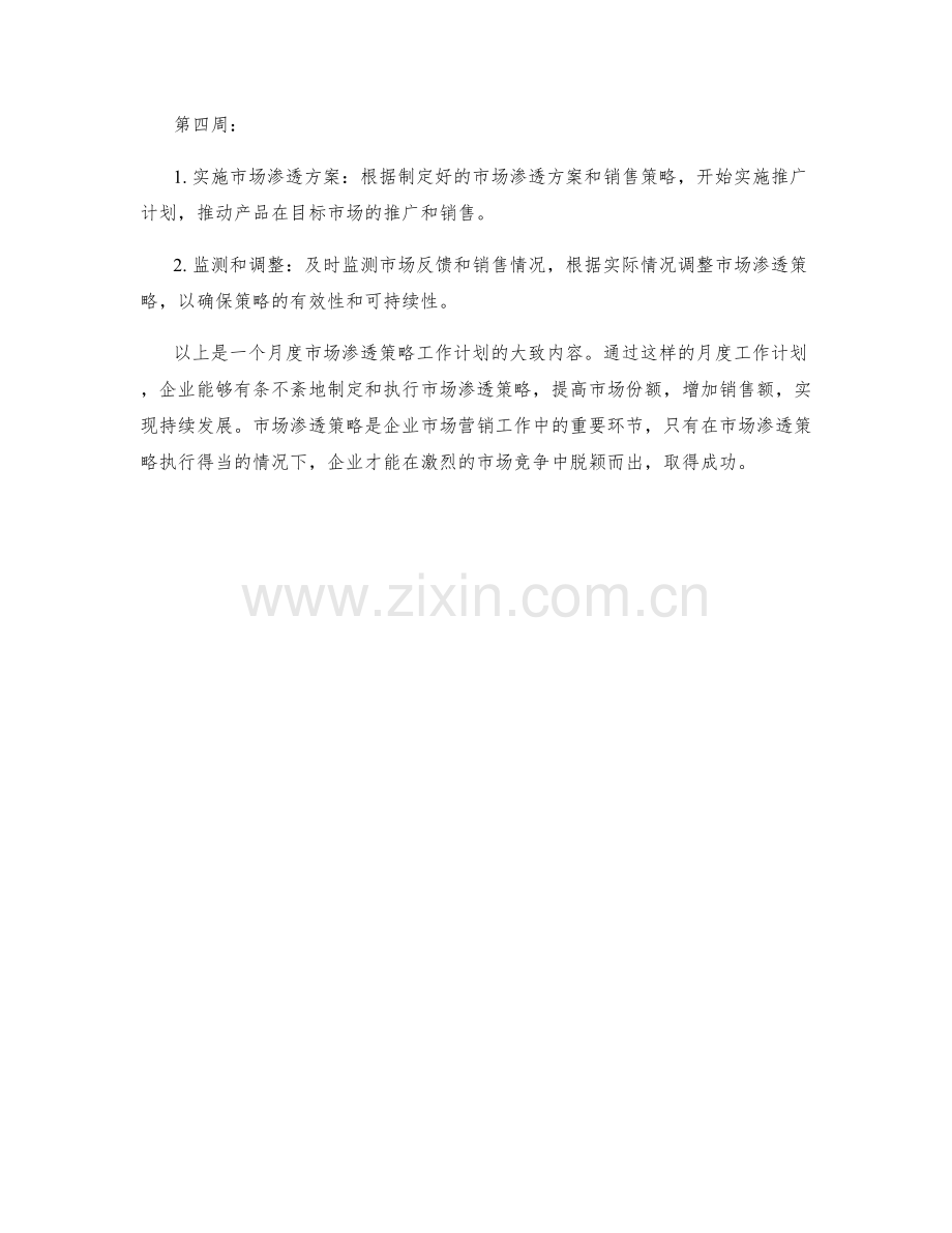 市场渗透策略月度工作计划.docx_第2页