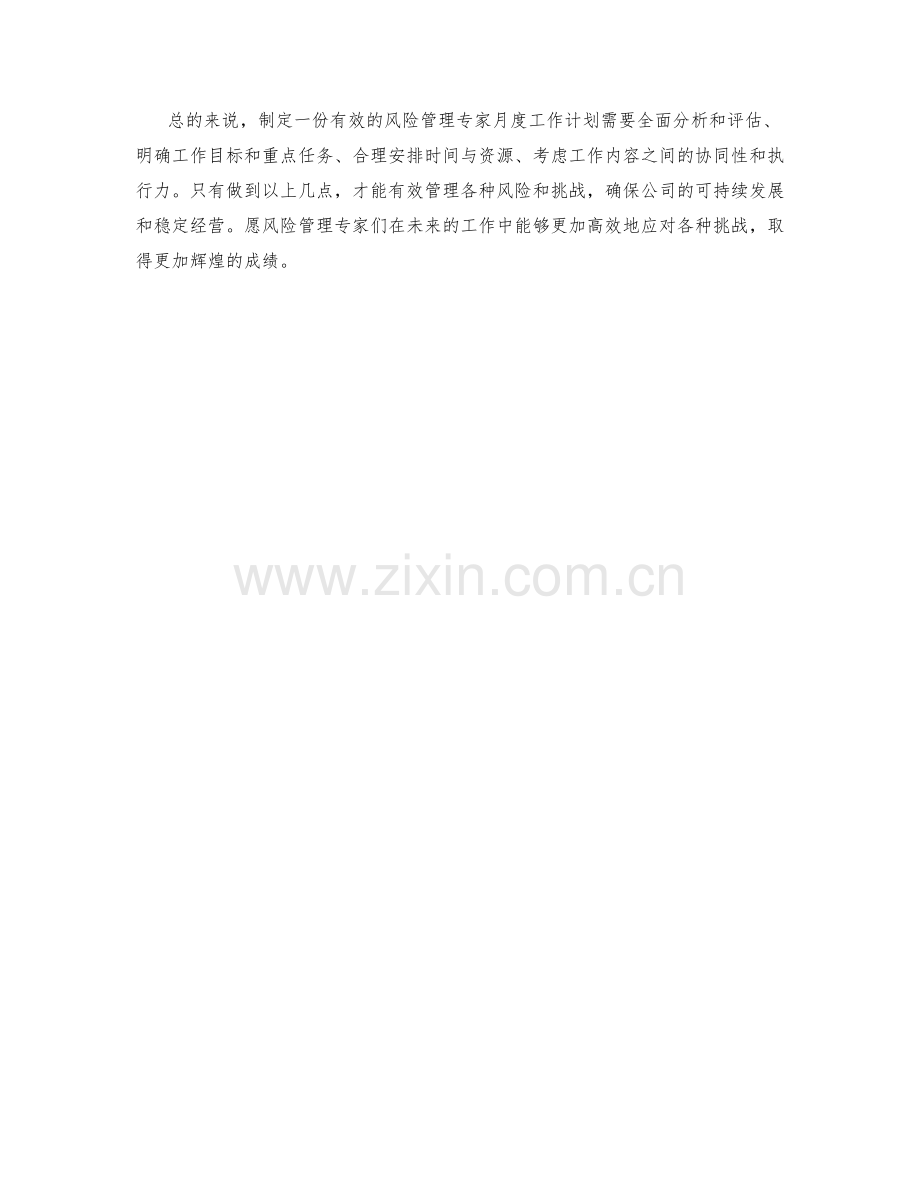 风险管理专家月度工作计划.docx_第2页