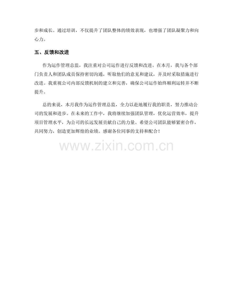 运作管理总监月度工作总结.docx_第2页