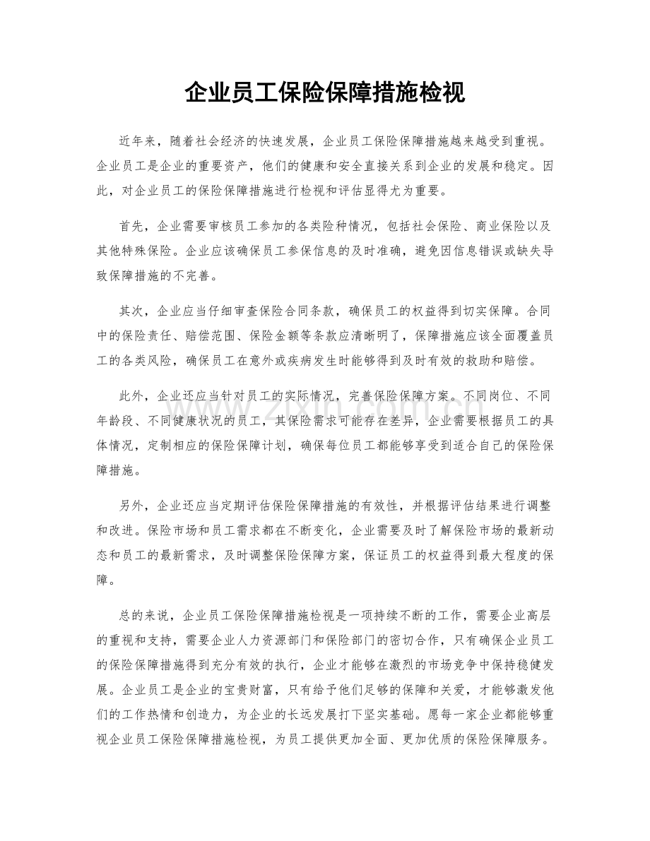 企业员工保险保障措施检视.docx_第1页