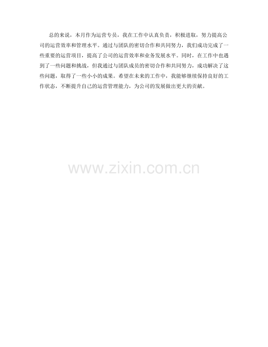 运营专员月度工作总结.docx_第2页