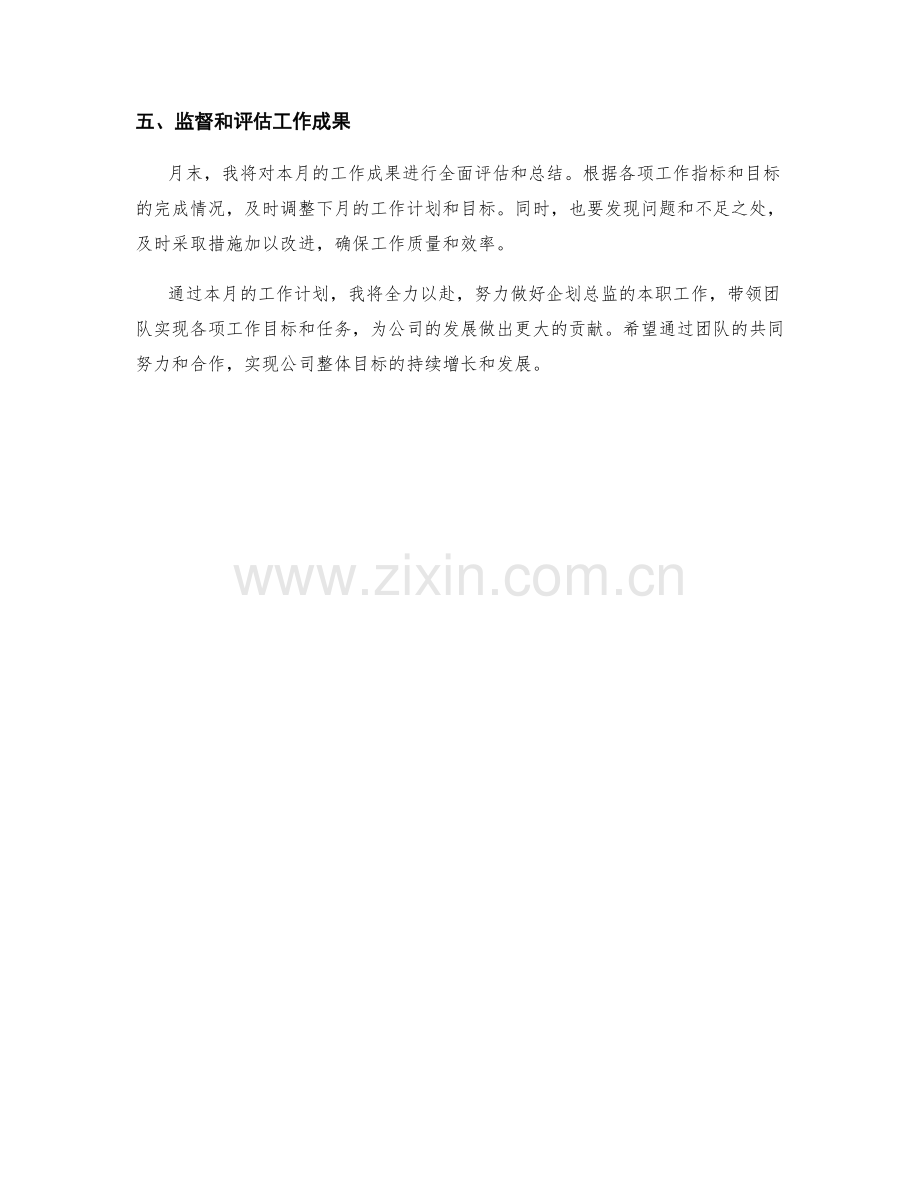 企划总监月度工作计划.docx_第2页