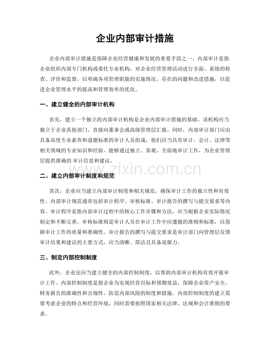 企业内部审计措施.docx_第1页