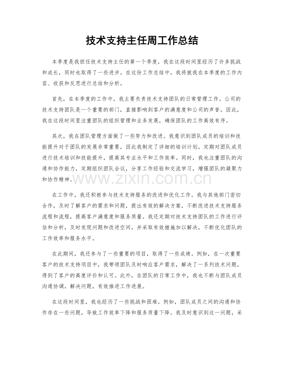 技术支持主任周工作总结.docx_第1页