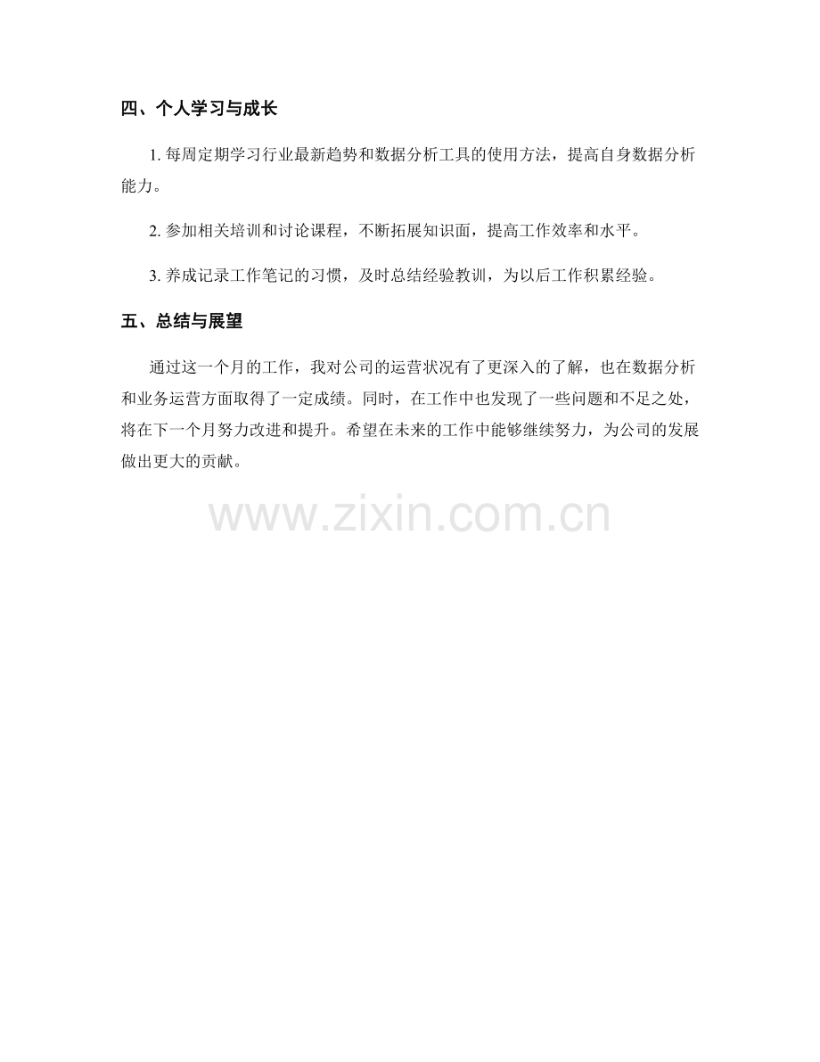 运营分析师月度工作总结.docx_第2页