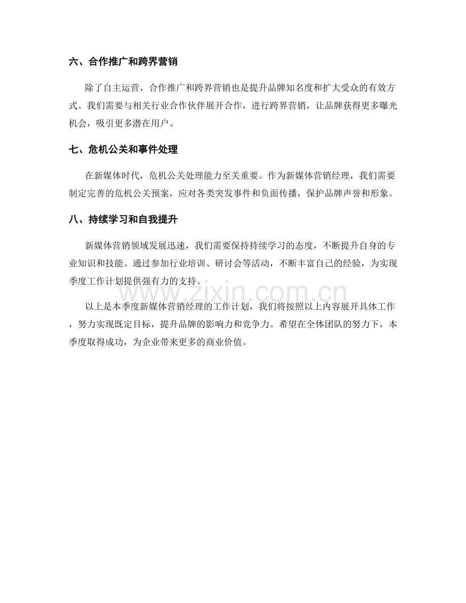 新媒体营销经理季度工作计划.docx_第2页