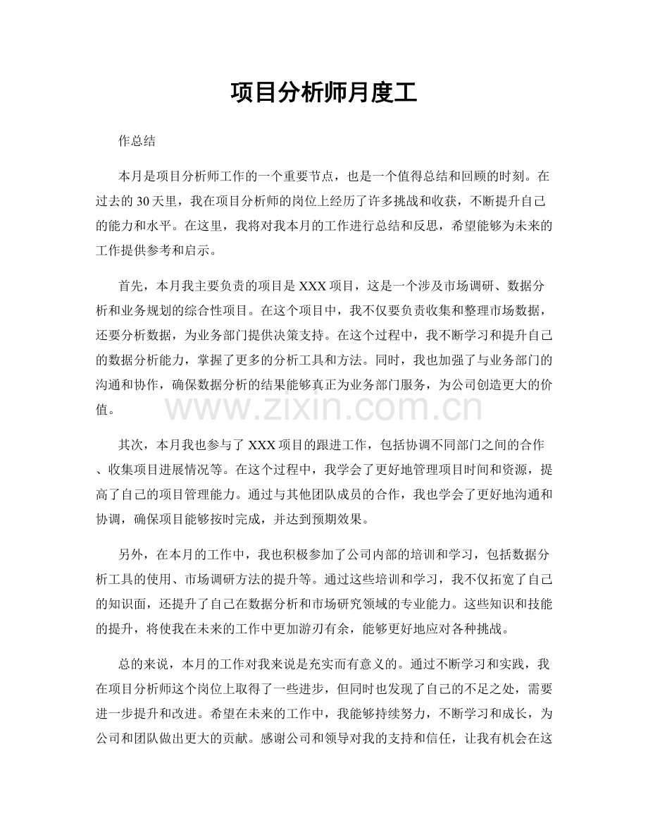 项目分析师月度工.docx_第1页