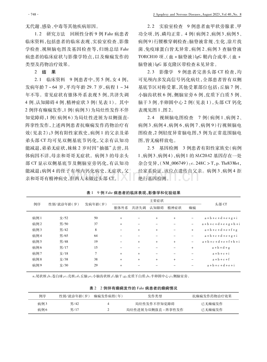 Fahr病9例临床分析.pdf_第2页