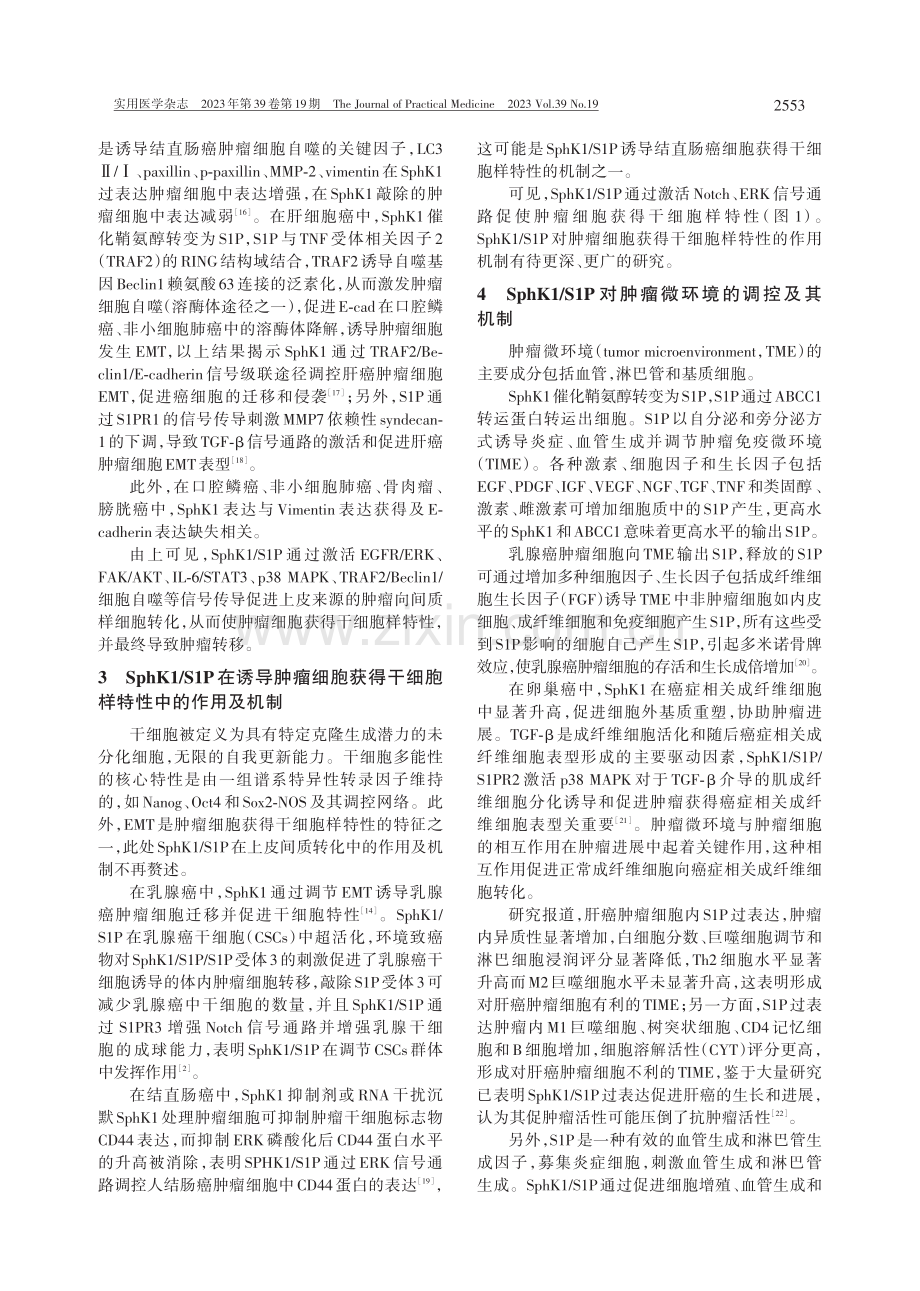 SphK1_S1P在肿瘤恶性生物学行为中的研究进展 (1).pdf_第3页