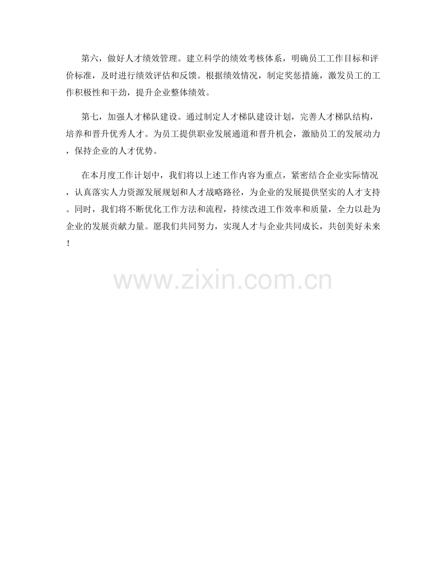 人力资源发展规划与人才战略路径月度工作计划.docx_第2页