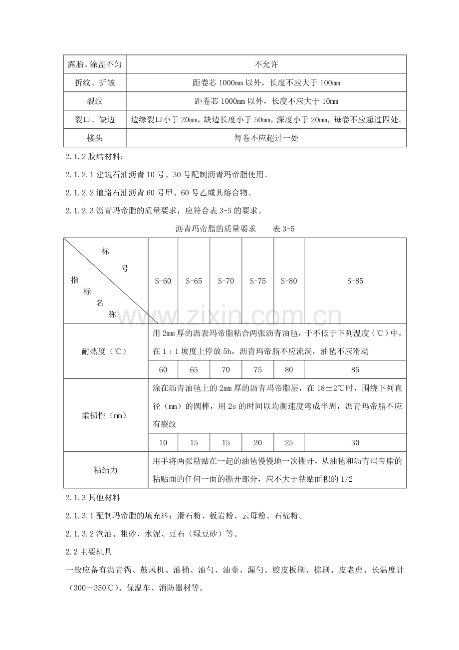 地下沥青油毡卷材防水层分项工程工艺标准.docx_第3页