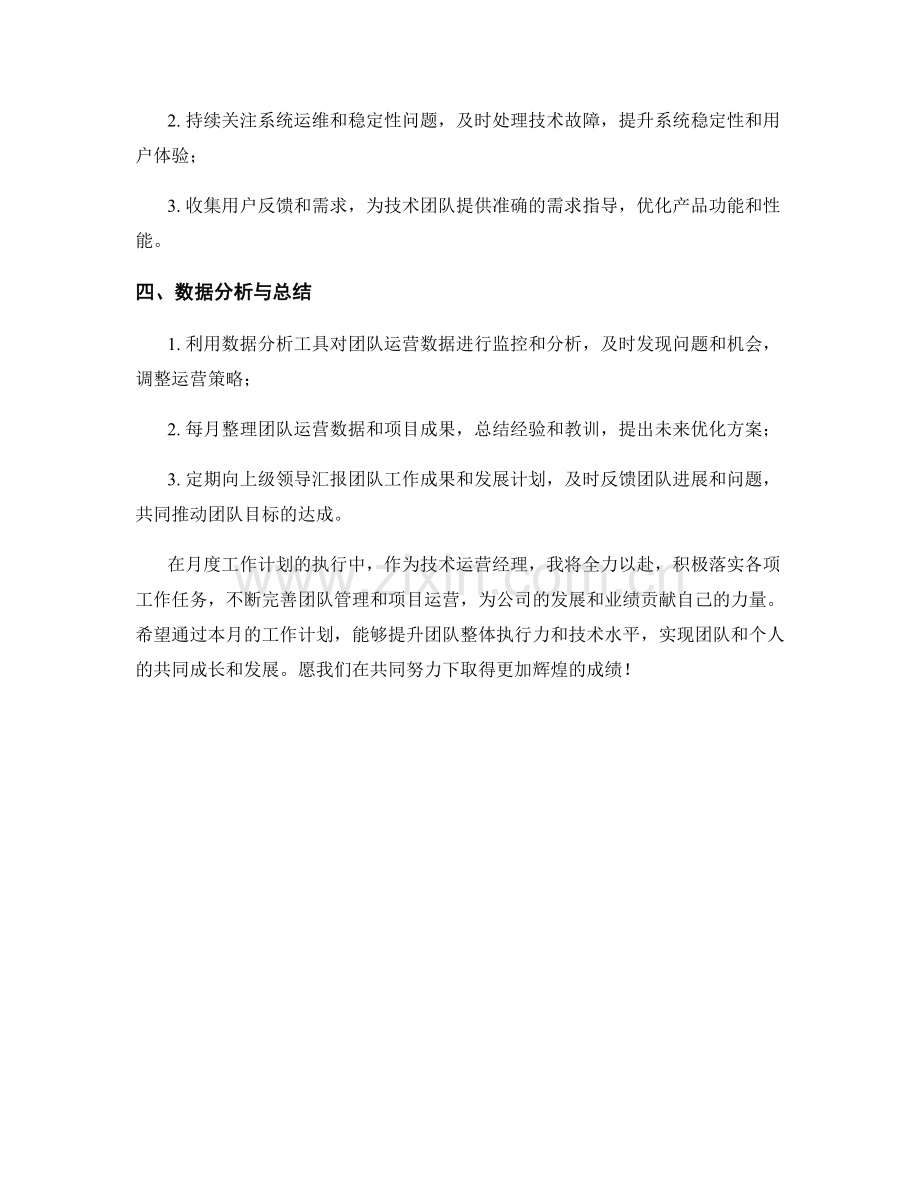 技术运营经理月度工作计划.docx_第2页