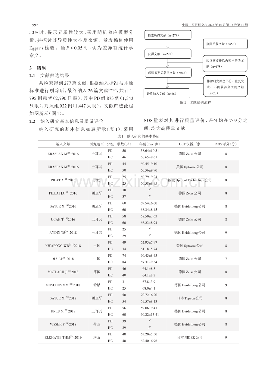 OCT观察帕金森病患者视网膜形态变化的Meta分析.pdf_第3页