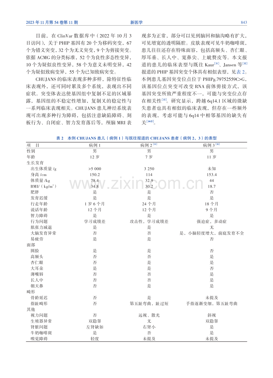 PHIP基因突变所致Chung-Jansen综合征一例.pdf_第3页