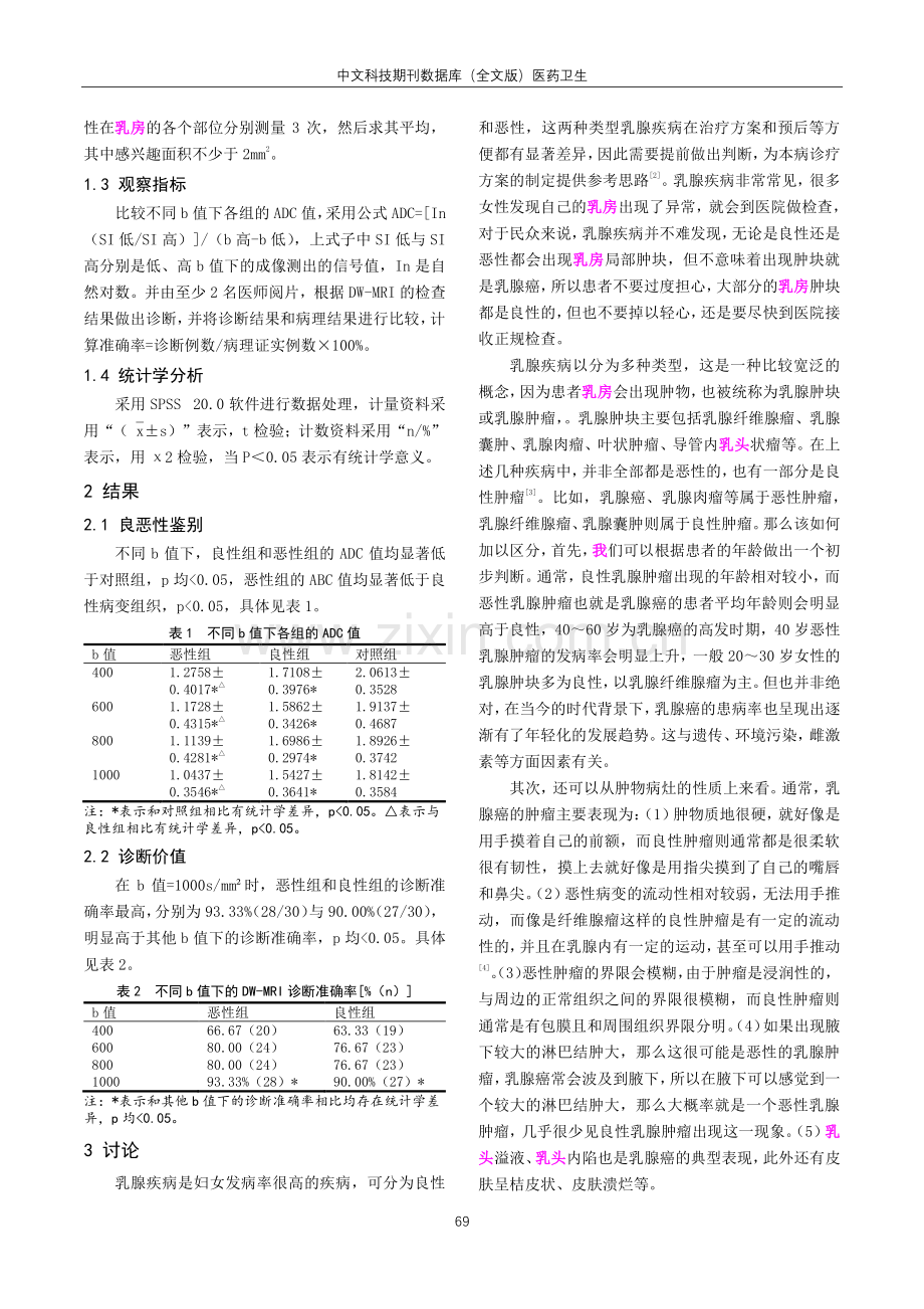 MR扩散加权成像对乳腺良恶性疾病的应用探究.pdf_第2页