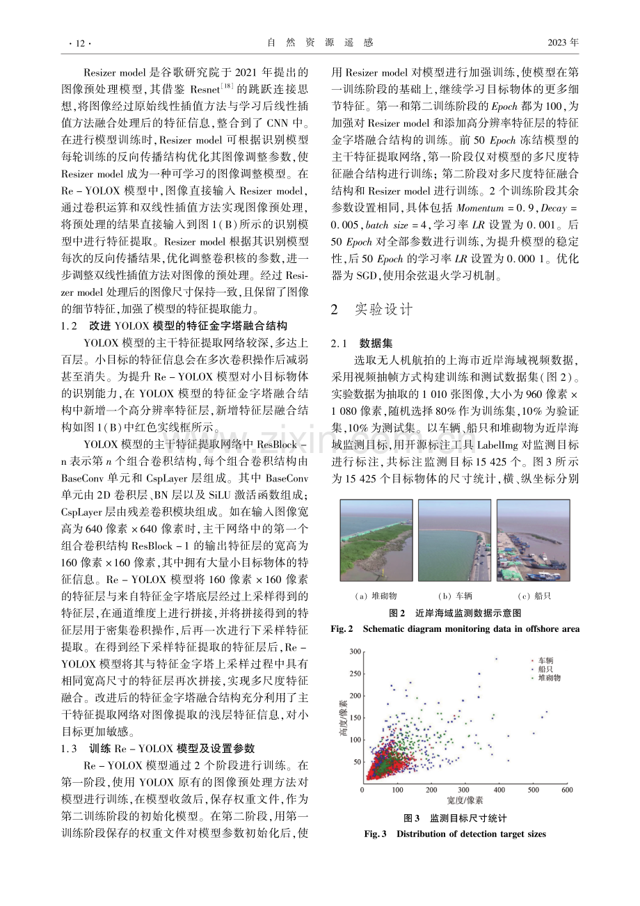 Re-YOLOX：利用Resizer改进的YOLOX近岸海域监测目标识别模型.pdf_第3页