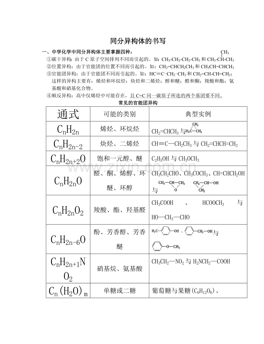 同分异构体知识点及练习.doc_第1页